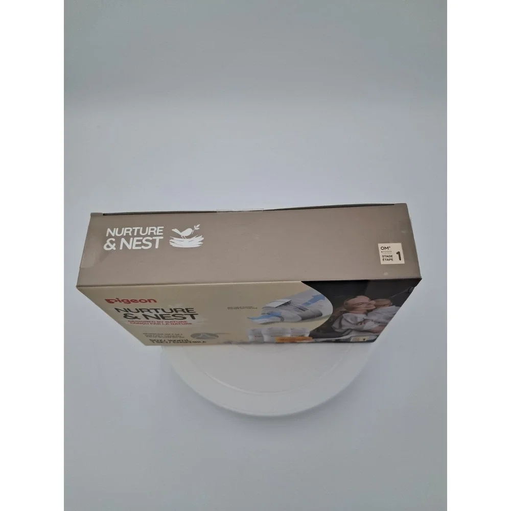Pigeon Nuture & Nest Newborn Gift Set. 3 Bottles, 3 Nipples, 1 Sponge Bottle...